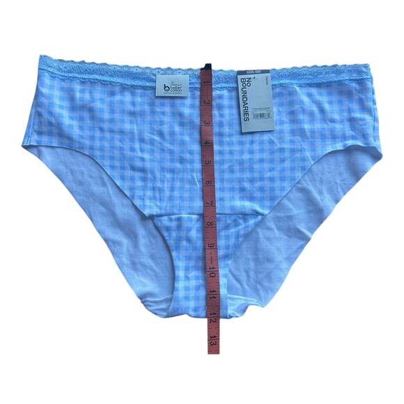 Hipster Lace Trim Panty Blue Gingham Plaid XXXL - Picture 7 of 16